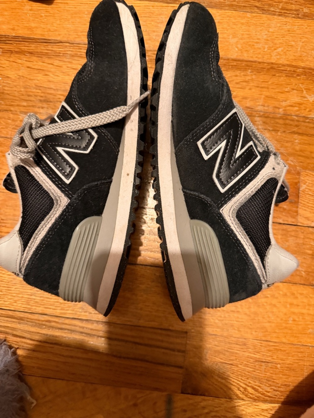 New Balance Black & Gray Youth 574 Sneakers - Picture 2 of 3